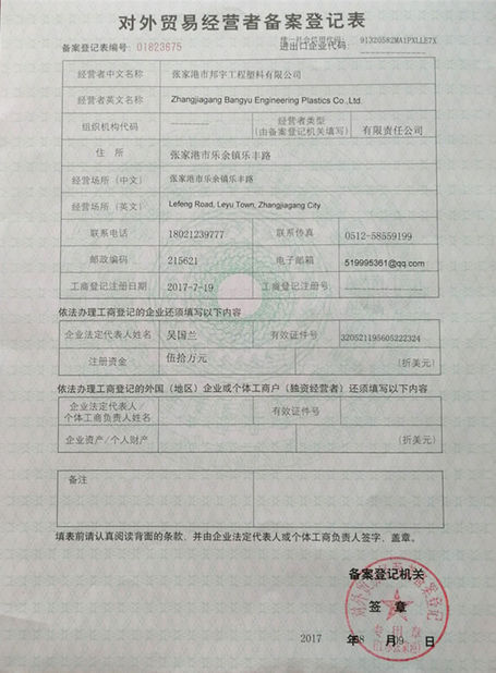 Китай Suzhou Polywell Engineering Plastics Co.,Ltd Сертификаты